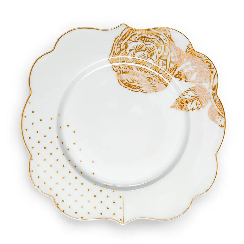 Lot de 6 Assiettes dessert Royal Blanc décoré - 23,5cm Pip Studio 