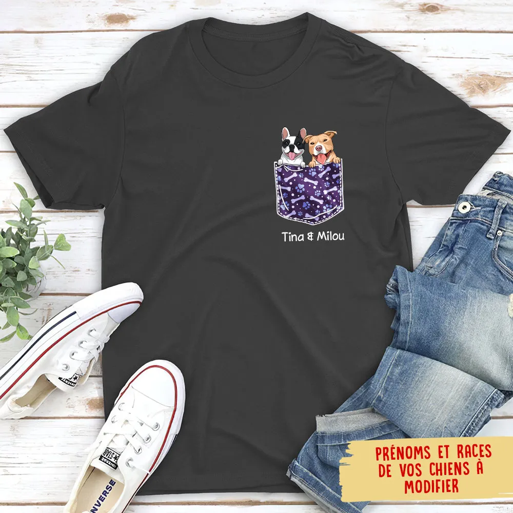 T-shirt Unisex Personnalisé - Chien Dans La Poche Décoré